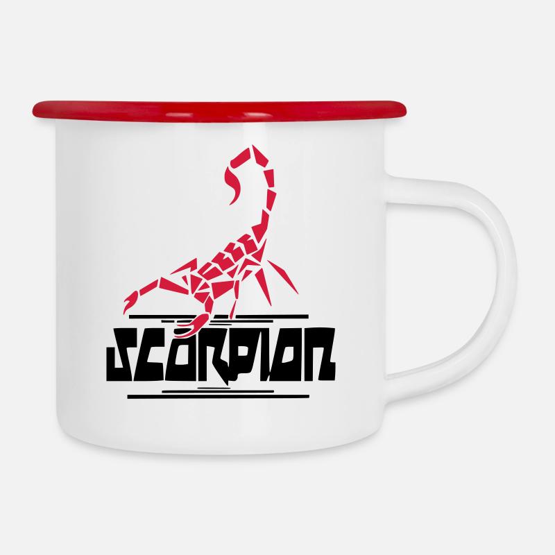 scorpion - Tasse émaillée - blanc/rouge