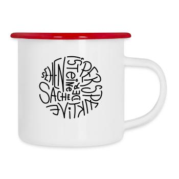 Voir est une question de perspective - Tasse émaillée - blanc/rouge - Droite