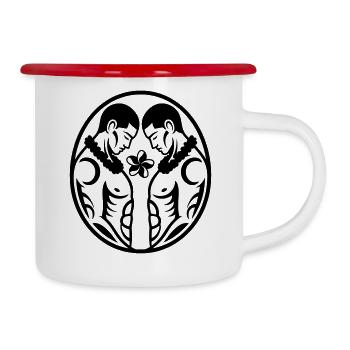 Gay - Tasse émaillée - blanc/rouge - Droite