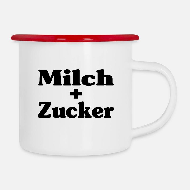 Milk + Sugar – Funny Coffee Mug - Camper Mug - white/red