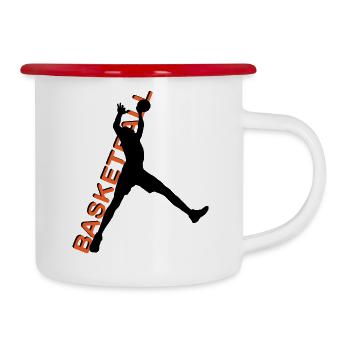 Sport. - Tasse émaillée - blanc/rouge - Droite