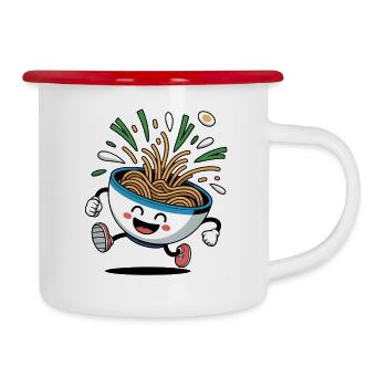 Ramen Design Witzige Ramen Bowl - Emaille-Tasse - Weiß/Rot - Rechts