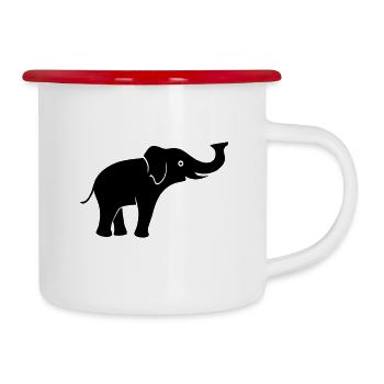 elephant - Tasse émaillée - blanc/rouge - Droite