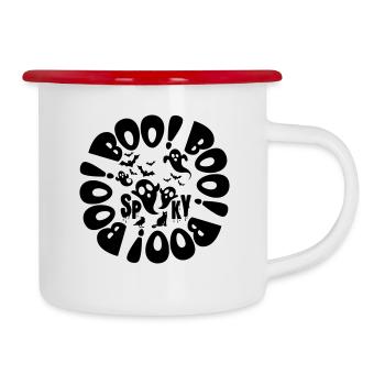 Halloween Little Ghosts And Bats Black Spooky Boo - Camper Mug - white/red - Right