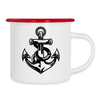 Anchor Boat Ship Nautical - Camper Mug - white/red - Right