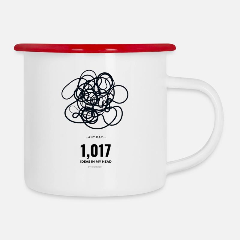 IDEEN - Emaille-Tasse - Weiß/Rot