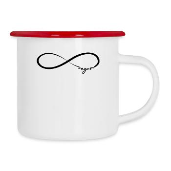 Vegan Plant Based Health Healing Detox - Tasse émaillée - blanc/rouge - Droite
