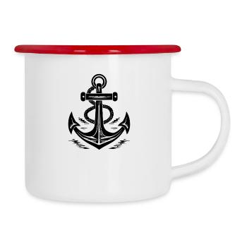 Anchor Boat Ship Nautical - Camper Mug - white/red - Right