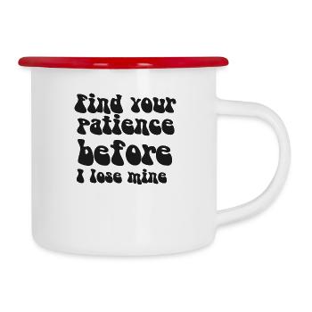 LUSTIGER SARKASTISCHER SPRUCH - Emaille-Tasse - Weiß/Rot - Rechts