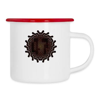 47 - Emaille-Tasse - Weiß/Rot - Rechts
