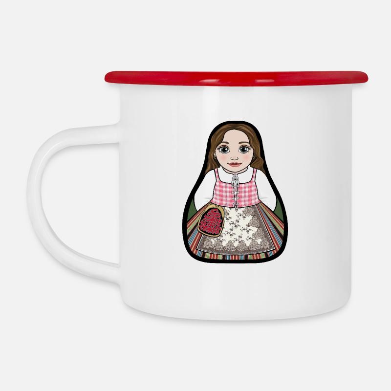MedelpadStinta - Camper Mug - white/red