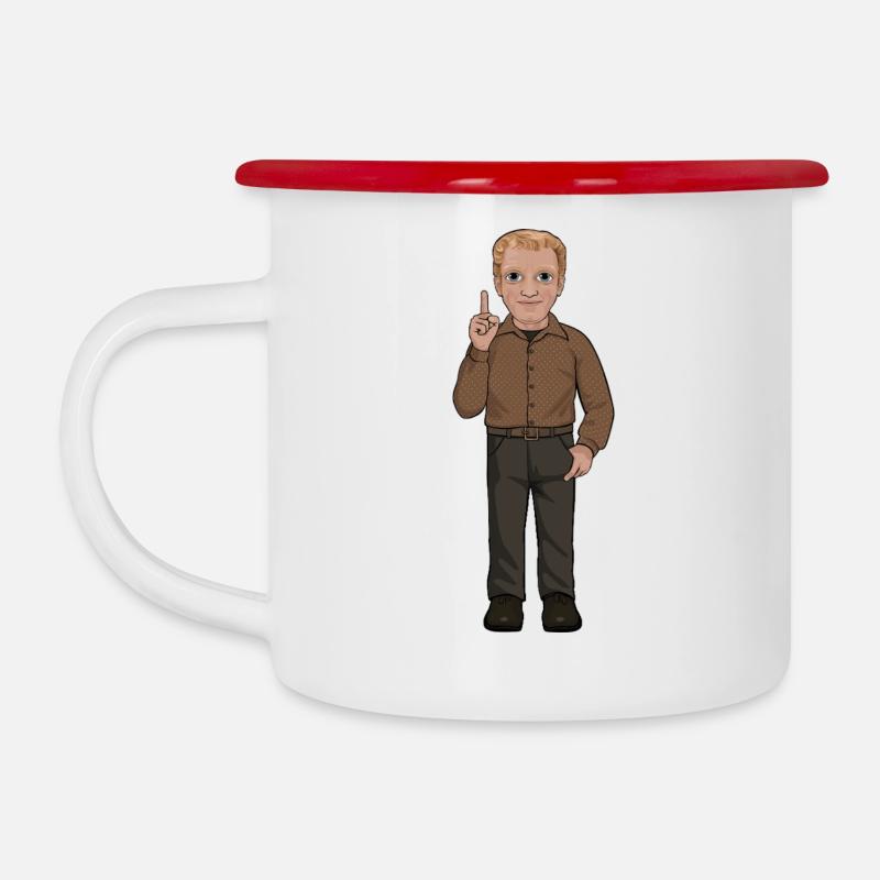 Tage Danielsson - Tasse émaillée - blanc/rouge