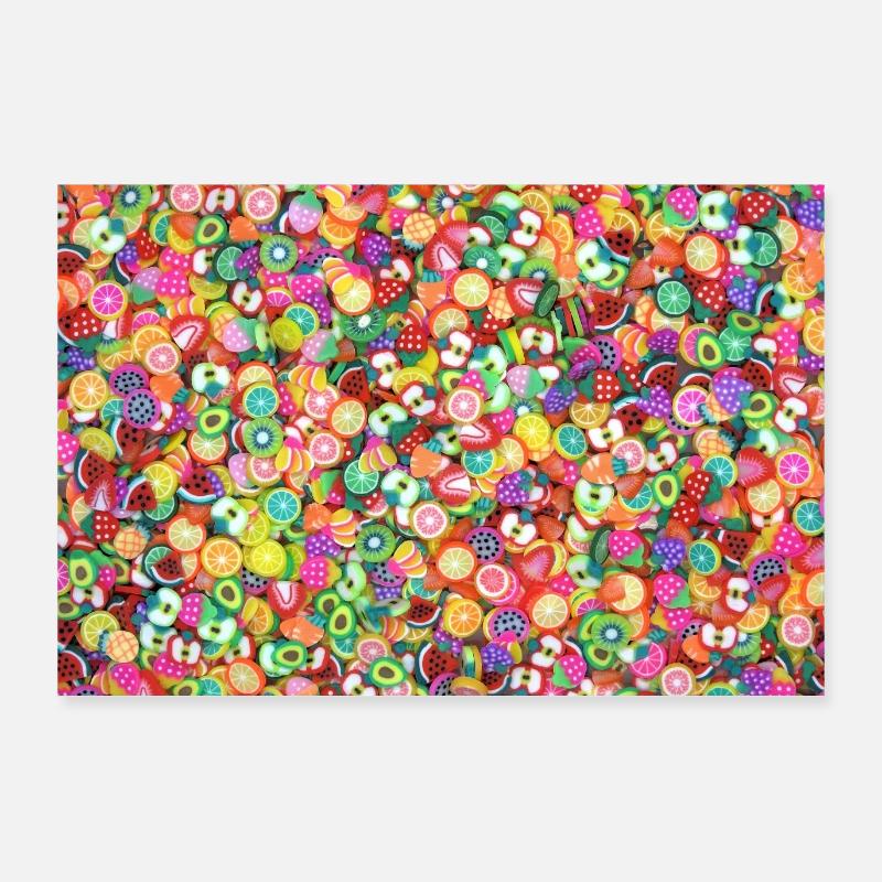 Bunte Laune - Poster 90x60 cm - Weiß