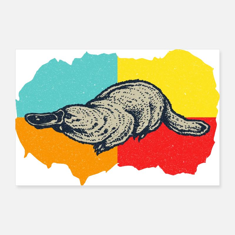 Ornithorynque Vintage Ornithorynque Poster 90 x 60 cm