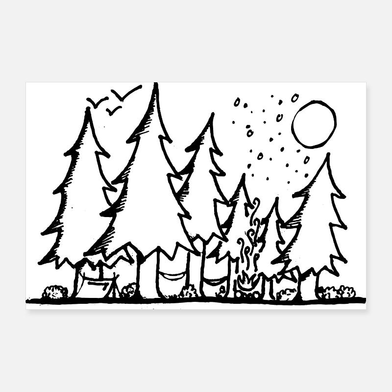Forêt de sapins Poster 90 x 60 cm