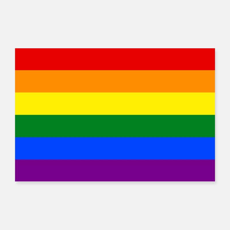 Die Regenbogenfahne oder Homosexuell - LGBT Stolzflagge Poster 90x60 cm