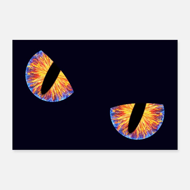 Dragon eyes frontal - poster or sticker Poster 36" x 24" (90x60 cm)