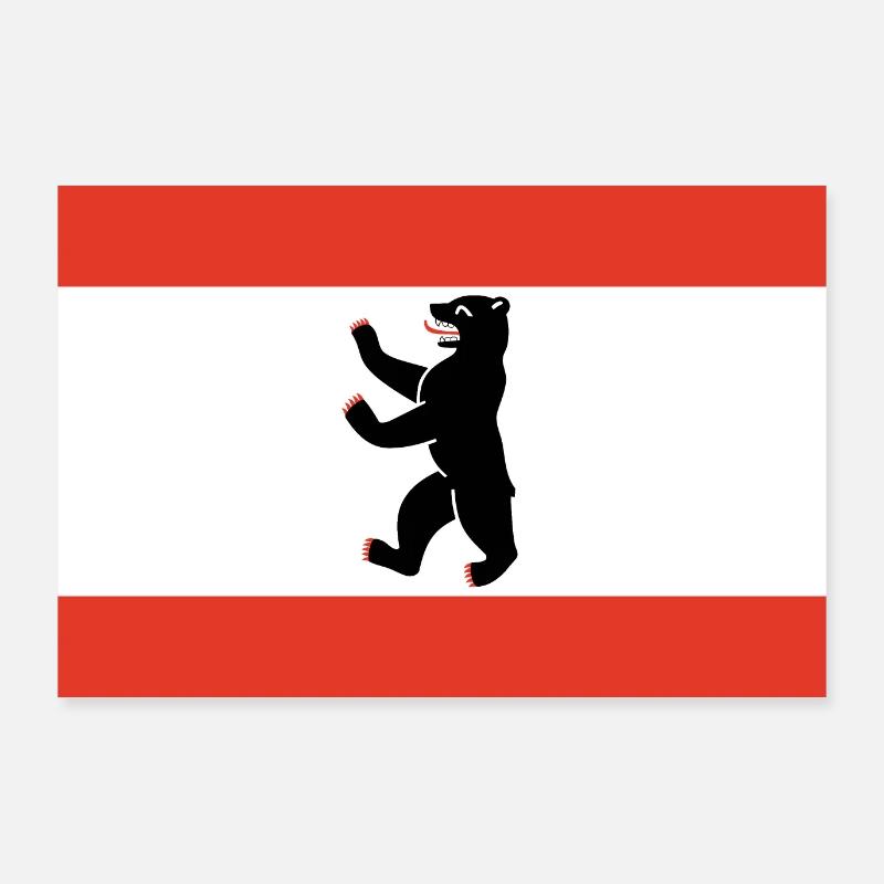 Drapeau drapeau berlin Poster 90 x 60 cm