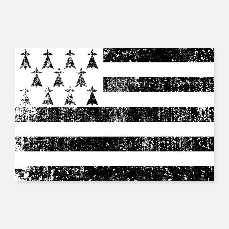 Brittany Bretons Vintage Flag Poster 36" x 24" (90x60 cm)