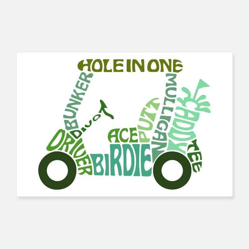 Golf golfer cart golf terms Poster 36" x 24" (90x60 cm)