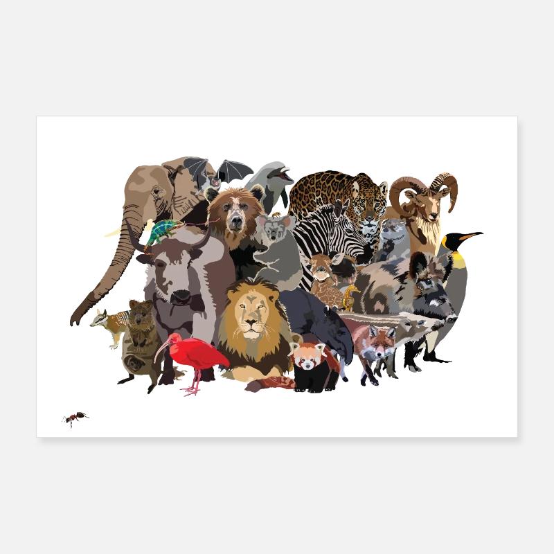 Des animaux Poster 90 x 60 cm