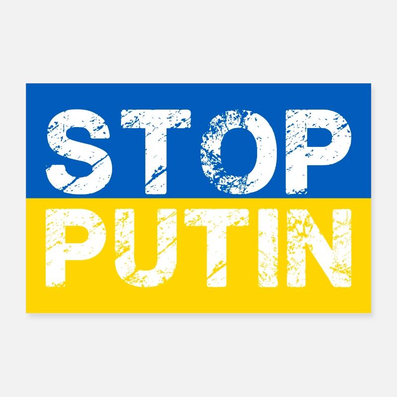 Arrêtez Poutine Guerre d’Ukraine Poster 90 x 60 cm