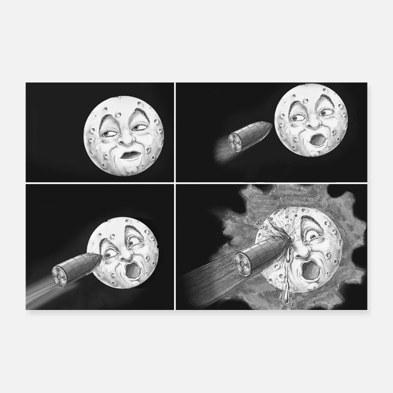 From Earth to Moon Poster 36" x 24" (90x60 cm)