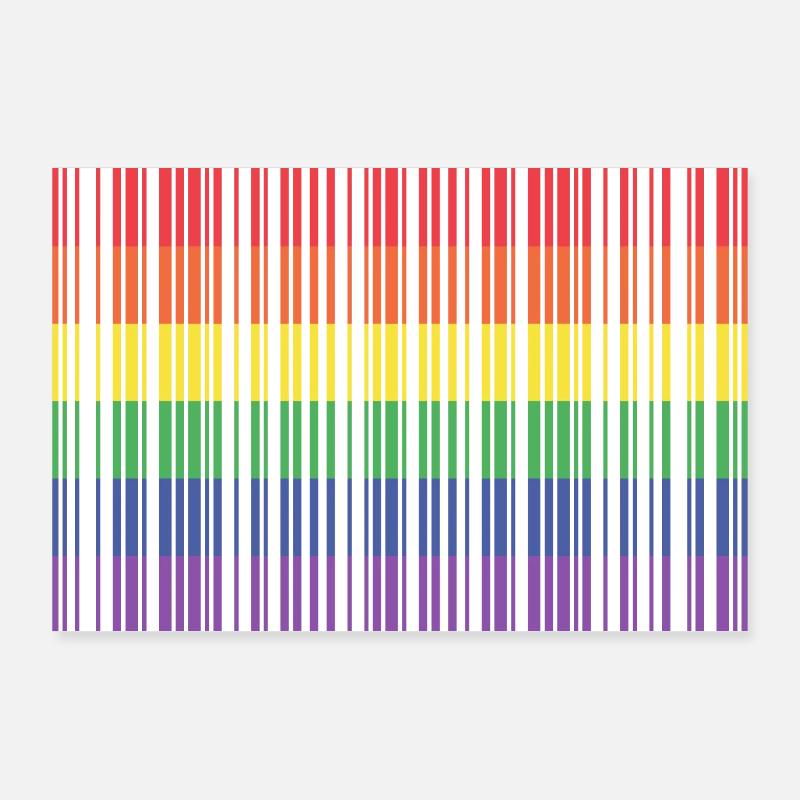 Love is Love | Barcode | Regenbogen Poster 90x60 cm