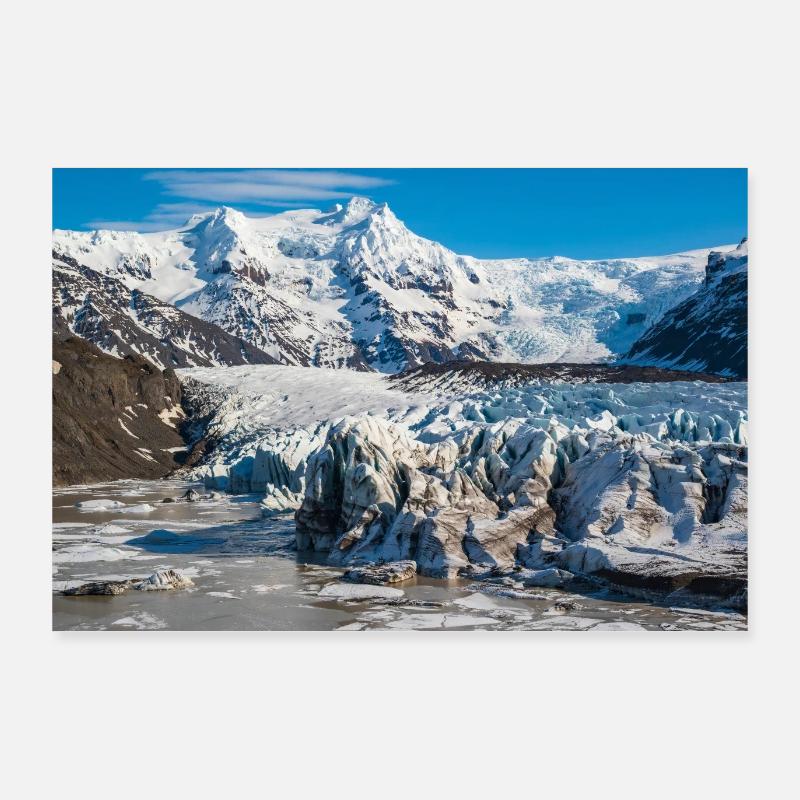 Glacier Svinafellsjökull, Islande Poster 90 x 60 cm