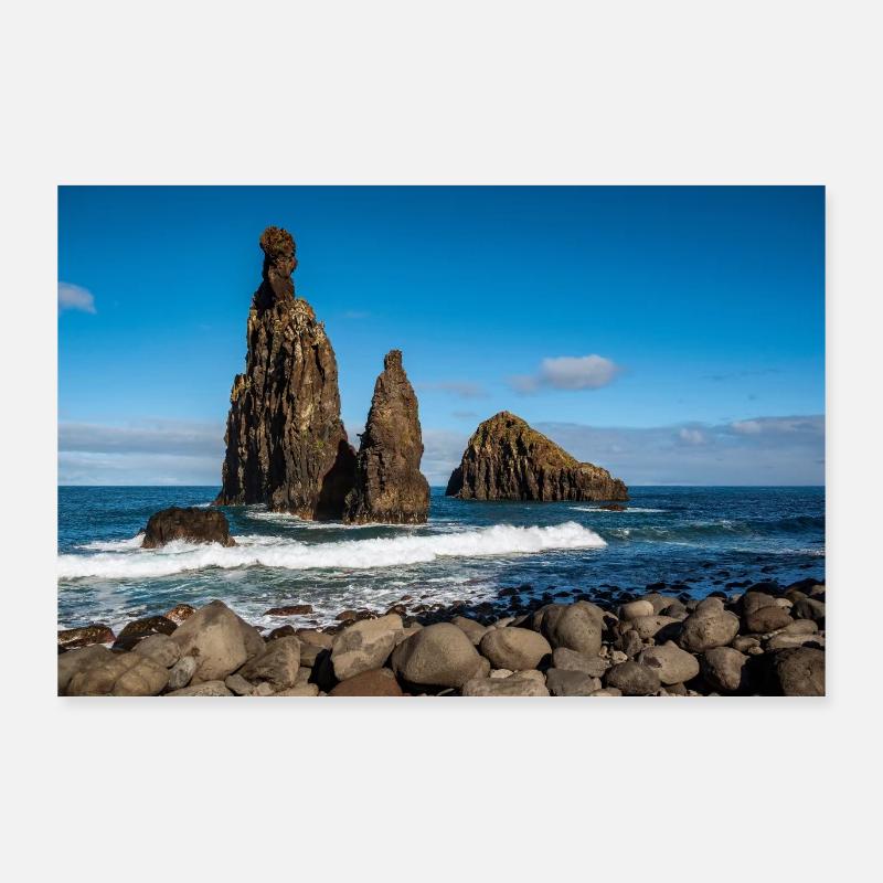 Felsformationen vor der Küste der Insel Madeira Poster 90x60 cm