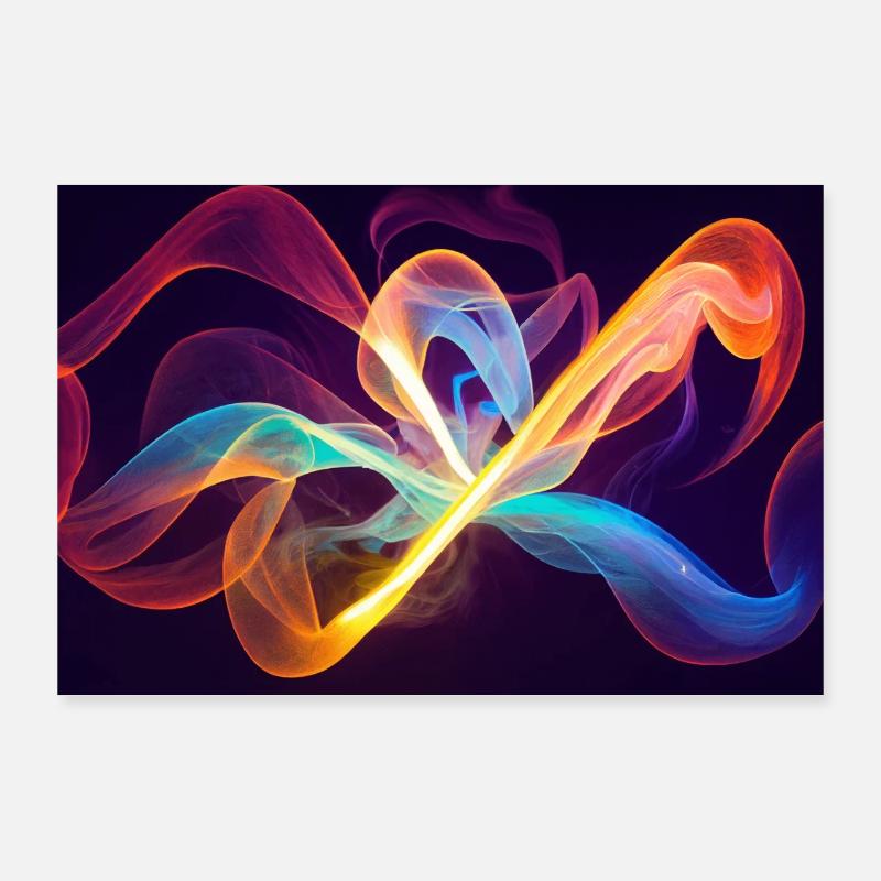 Rainbow rays in space Poster 36" x 24" (90x60 cm)