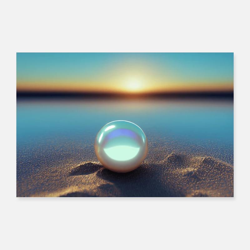 Eine Perle im Sand Poster 90x60 cm