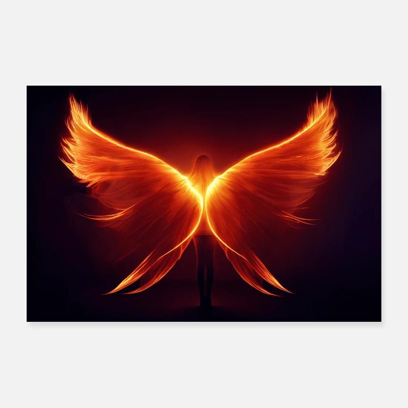 Flammender Engel Poster 90x60 cm