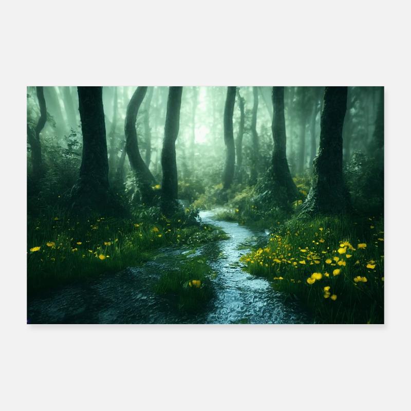 Forêt enchantée Poster 90 x 60 cm