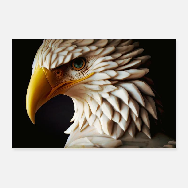 Grand aigle - Sea Head Eagle en pierre Poster 90 x 60 cm