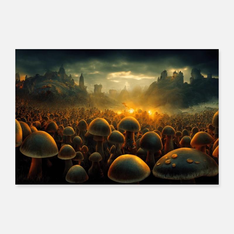 Der Kampf der Pilze Poster 90x60 cm