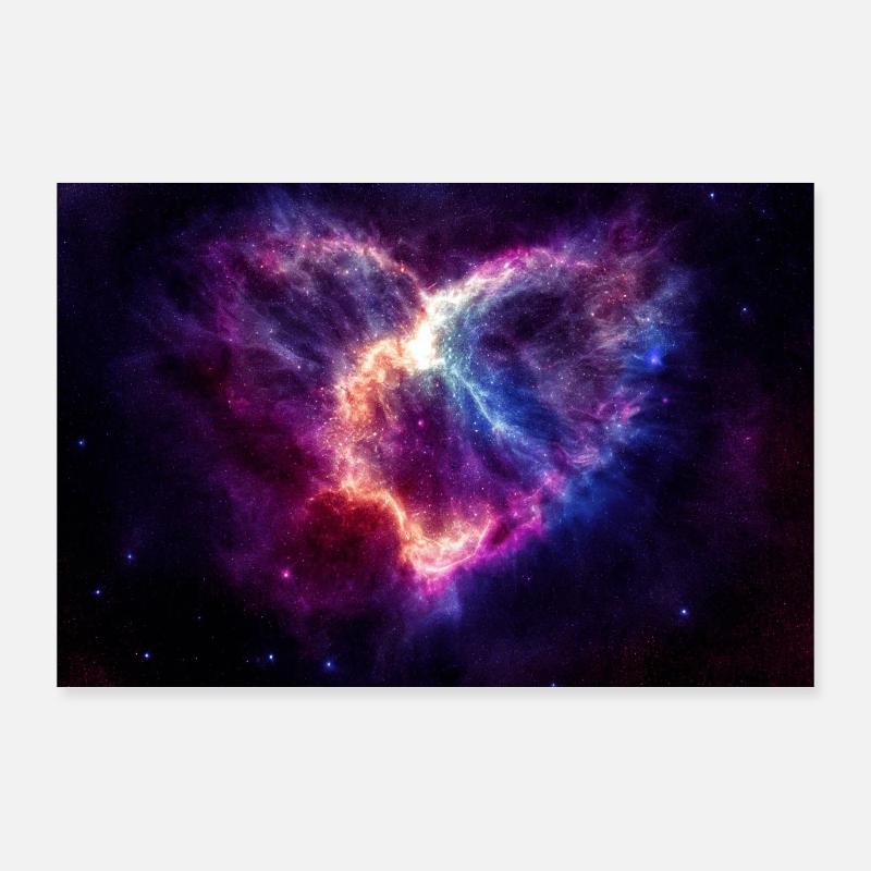 Herz Galaxie Poster 90x60 cm
