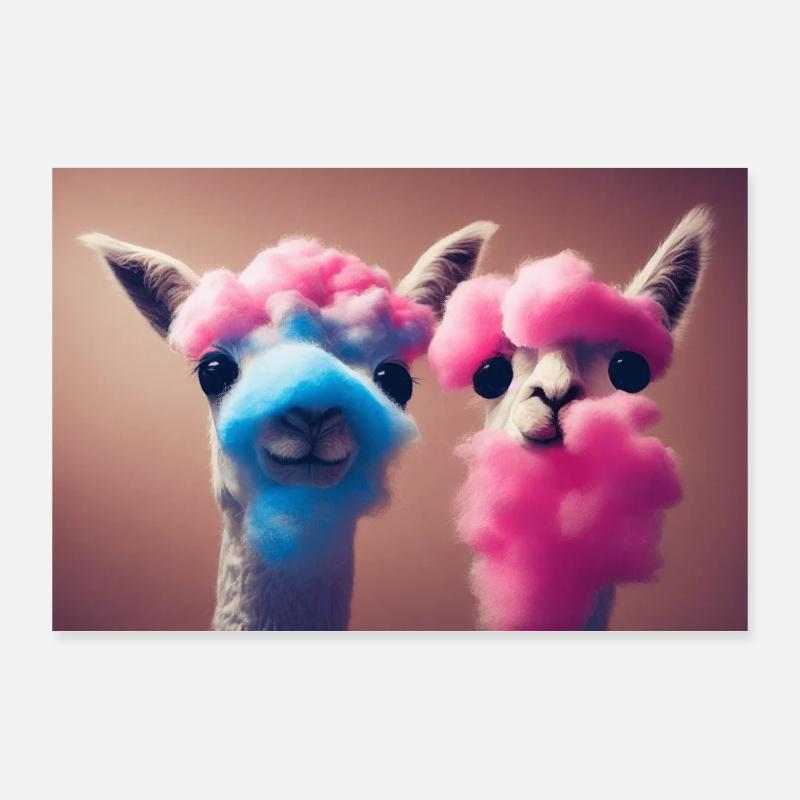 Candy floss Alpacas Poster 36" x 24" (90x60 cm)