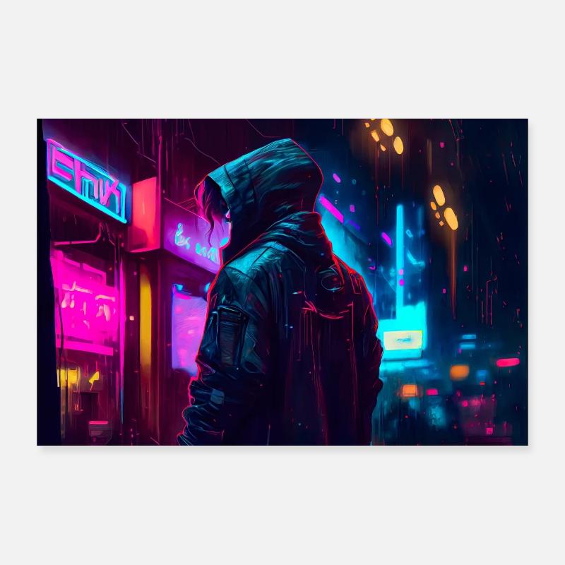 Scifi-neon-taide 1 Juliste 90x60 cm