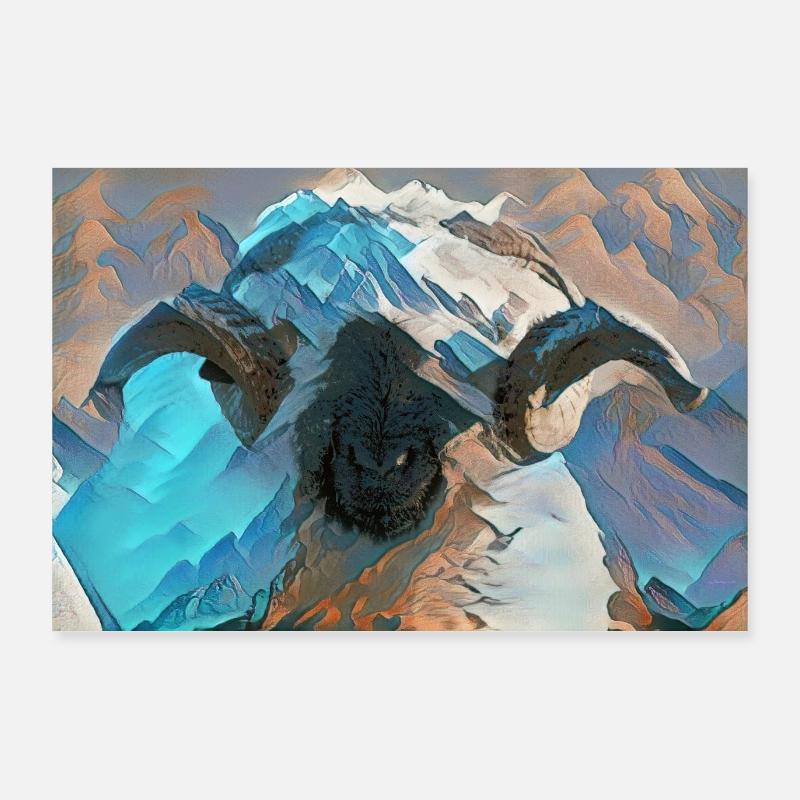 Walliser Schwarznasen Bock Poster 90x60 cm