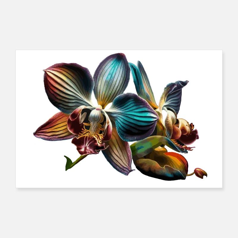 Leuchtende Orchidee Geschenk Poster 90x60 cm