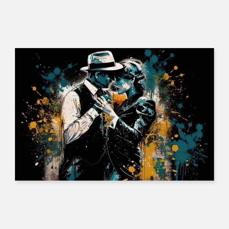 La passion dans Splatters - Poster 90 x 60 cm - blanc