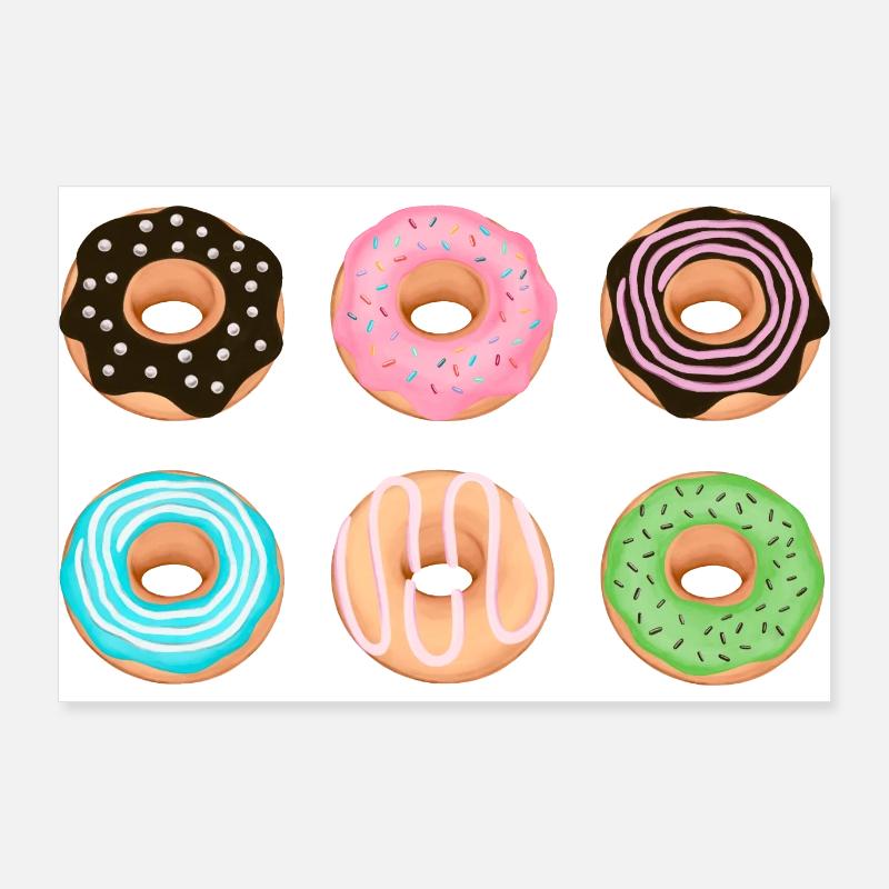 Donuts - Poster 36" x 24" (90x60 cm) - white