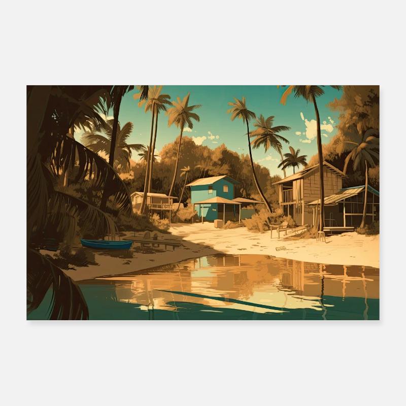 Vacances dans les mers du Sud Poster 90 x 60 cm
