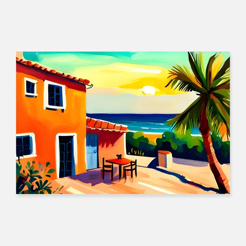 Urlaub am Strand Poster 90x60 cm