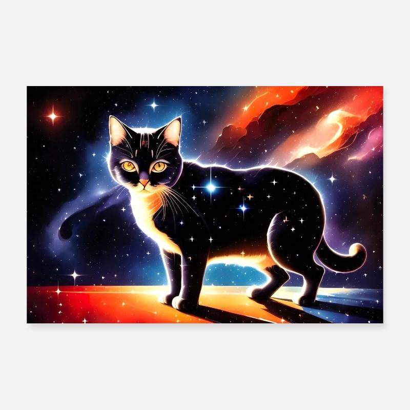 Galaxy Cat Poster 36" x 24" (90x60 cm)