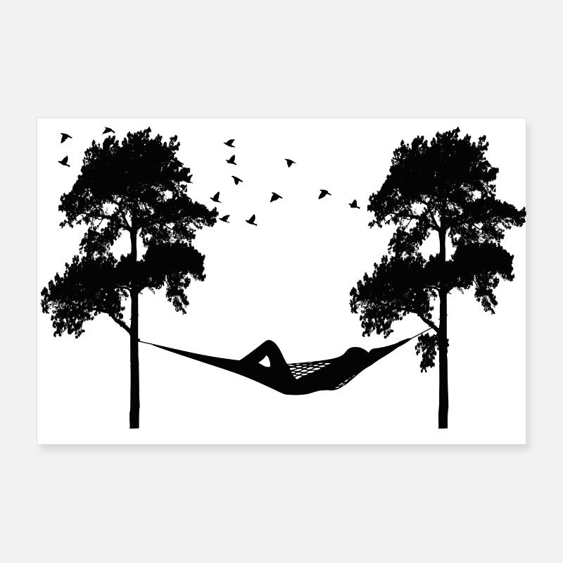 Hamac au paradis Poster 90 x 60 cm