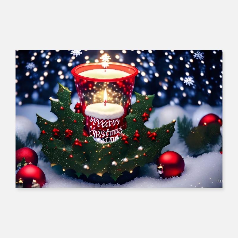 Weihnachten - Poster 90x60 cm - Weiß