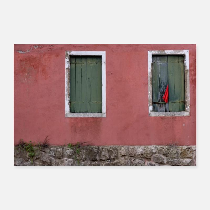 Bunte Hausfront in Venedig Poster 90x60 cm