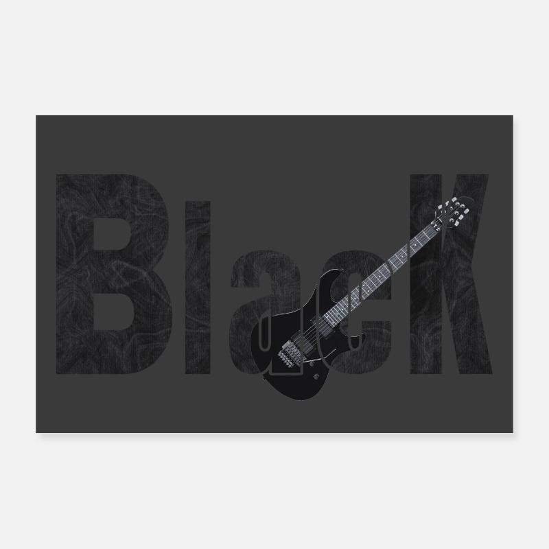 Black in Black Guitar Poster 36" x 24" (90x60 cm)
